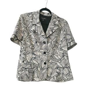 NWT Perceptions New York Womens Size 18 Short Sleeve Button Down Top Pockets